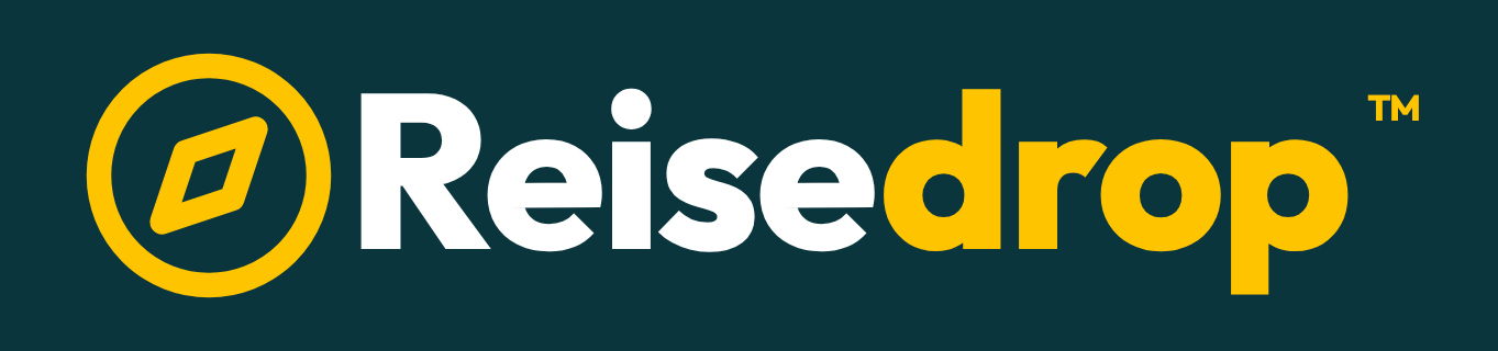 Reisedrop Logo – Variante Petrol-Fläche