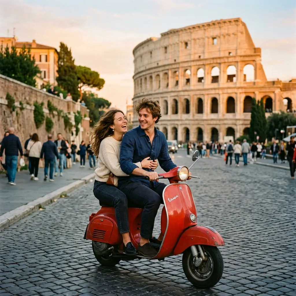 Vespa-Tour bei Sonnenuntergang mit Fahrer